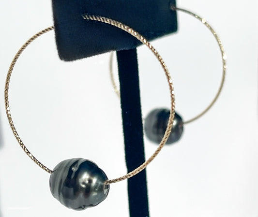 Gold Sparkle Tahitian Hoops